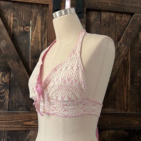 Becca crochet bikini halter swim top Medium - Picture 6 of 7